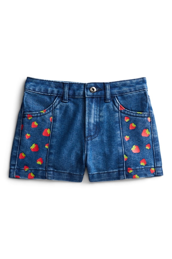 Girls Graphic Print Denim Shorts, Sizes 4-16