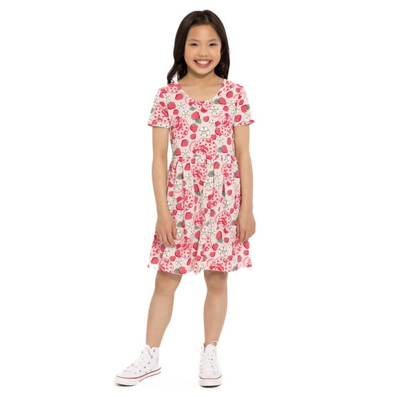 Strawberry Shortcake Girls Print Skater Dress, Sizes 4-12