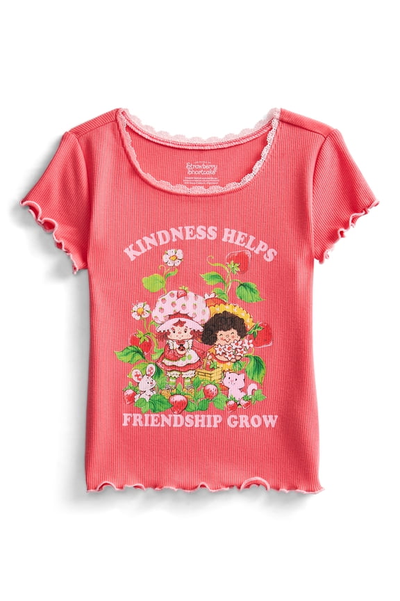 Girls Purl Edge Graphic Tee with Short Sleeves, Sizes 4-16