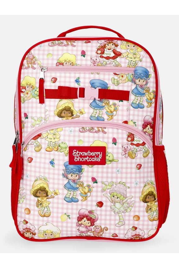 Strawberry Shortcake Girls 17" Gingham Friends Backpack, Pink