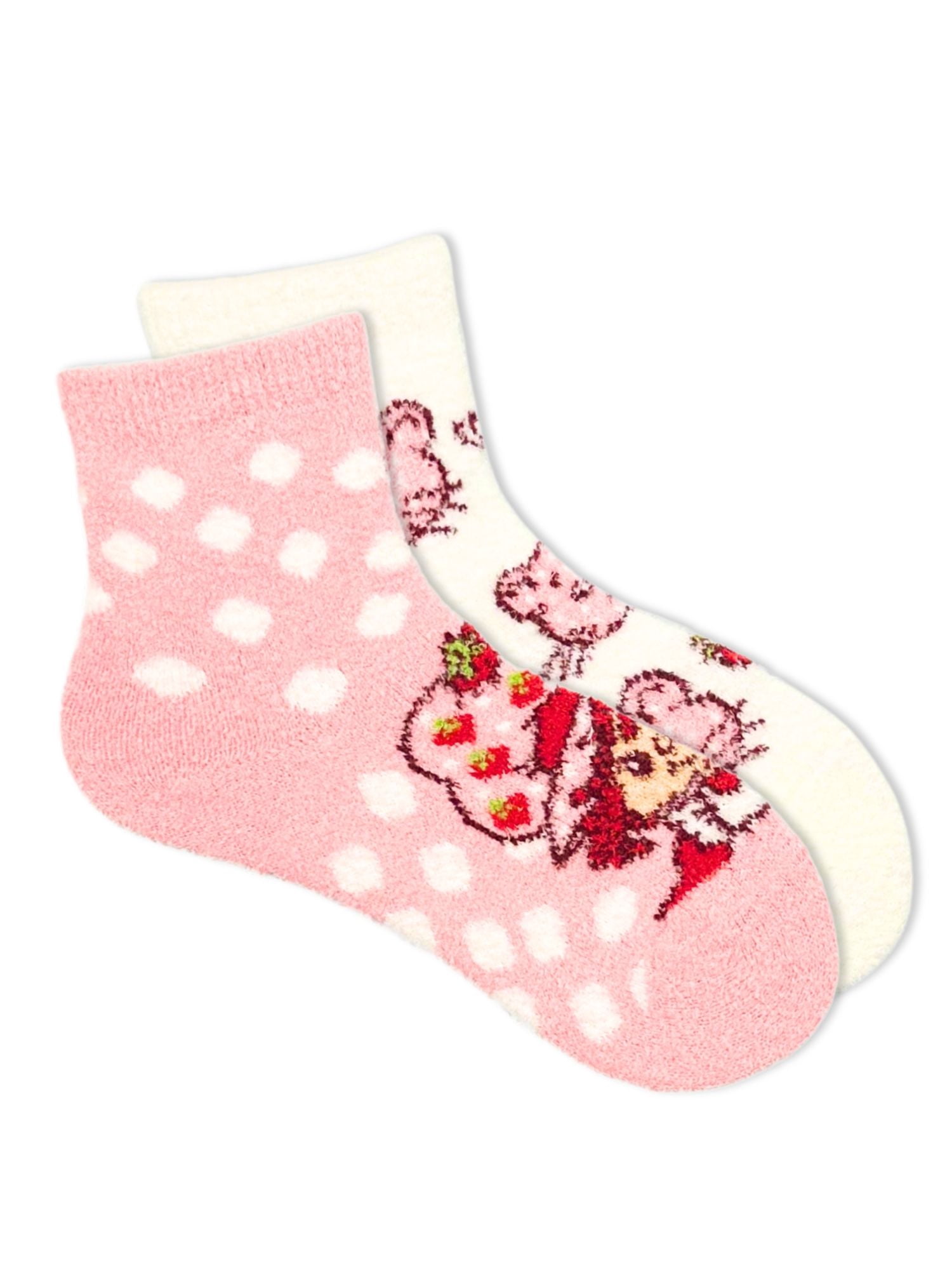 Strawberry Shortcake Girls Cozy Socks, 2-Pack, Sizes S/M-M/L