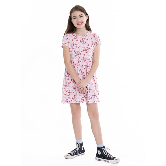 Strawberry Shortcake Girls Dress with Short Sleeves, Sizes XS-L