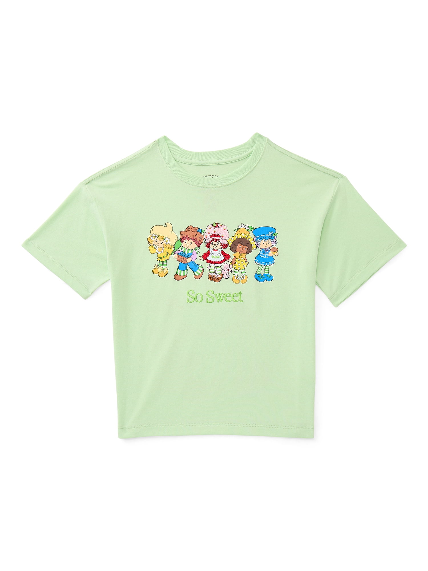 Strawberry Shortcake Girls Embroidered Graphic Tee with Short Sleeves, Sizes 4-16