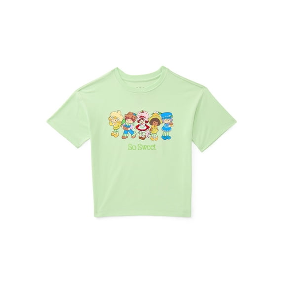 Strawberry Shortcake Girls Embroidered Graphic Tee with Short Sleeves, Sizes 4-16