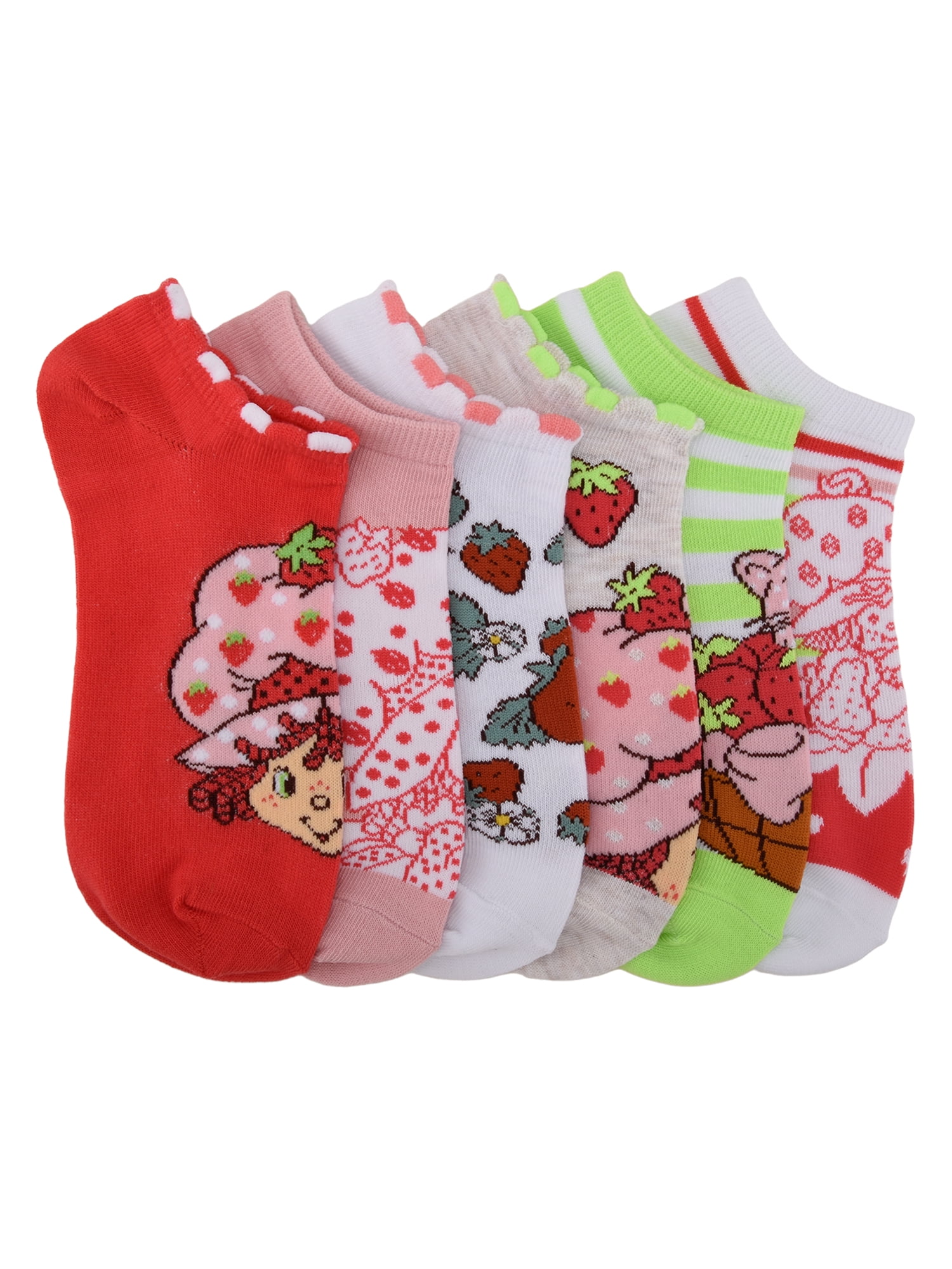 Strawberry Shortcake Girls No-Show Socks, 6-pack, Sizes S-L