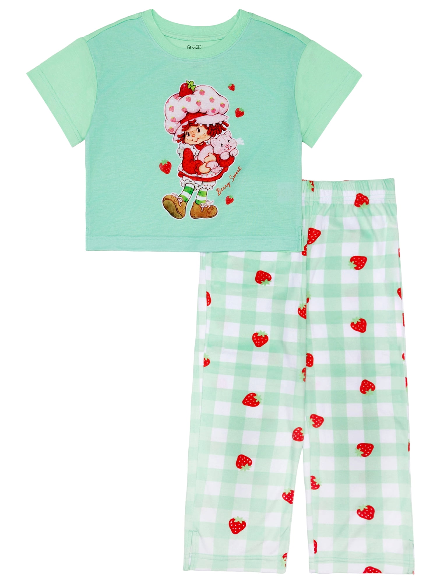 Strawberry Shortcake Girls Short Sleeve Top and Pant Pajama Set, 2-Piece, Sizes 4-12