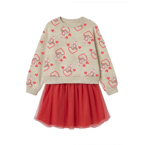 Strawberry Shortcake Girls Sweatshirt Tutu Dress, Sizes 4-12