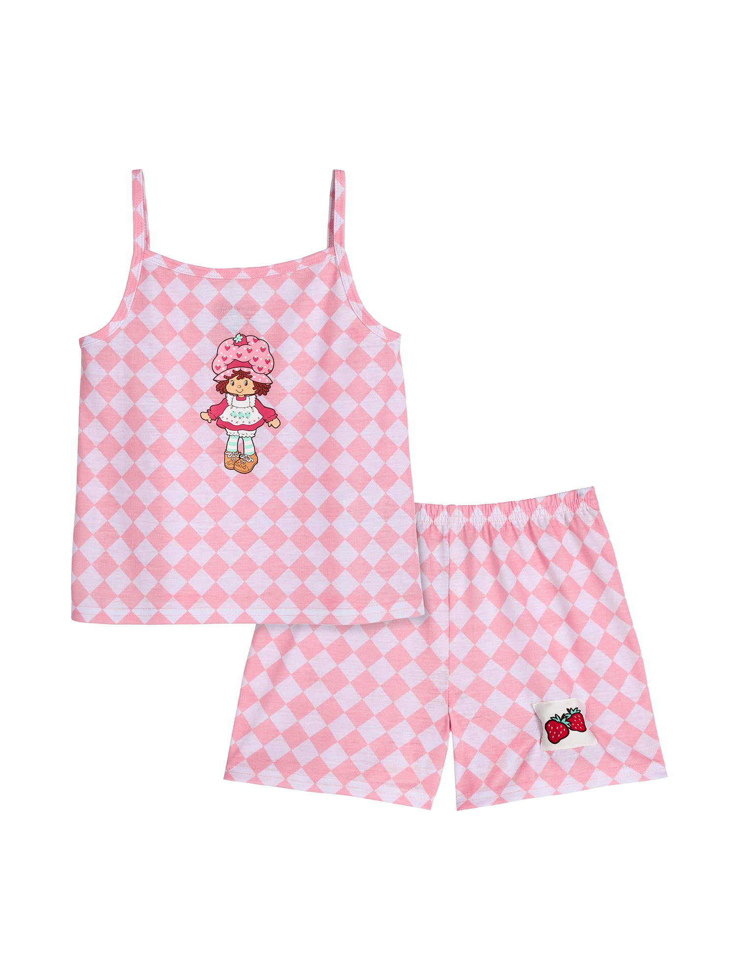 Strawberry Shortcake Girls Tank Sleep Top and Shorts Pajama Set, 2-Piece, Sizes 4-12