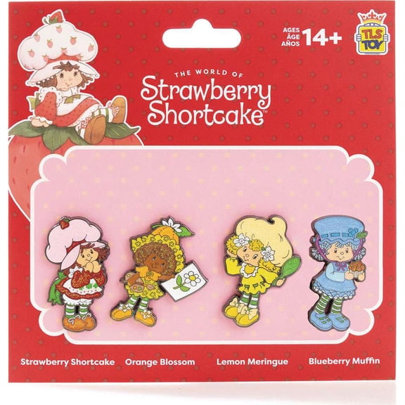 Strawberry Shortcake Glitter Metal Pin 4-Pack - SDCC