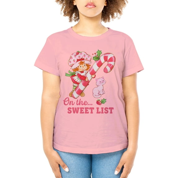 Strawberry Shortcake Graphic Crew Neck Short Sleeve T-Shirt, Women's
