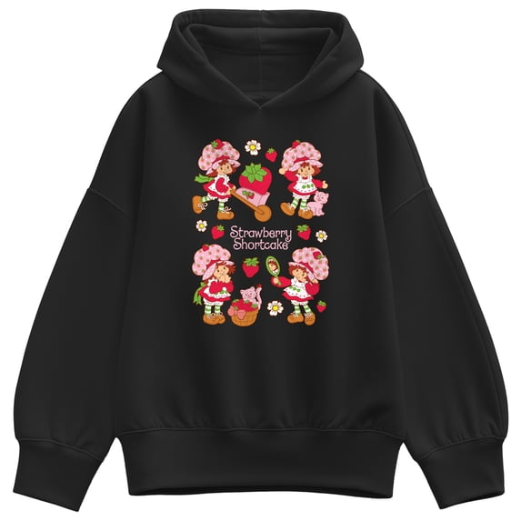 Strawberry Shortcake - Grid - Women's Oversized Fleece Hoodie Sweatshirt