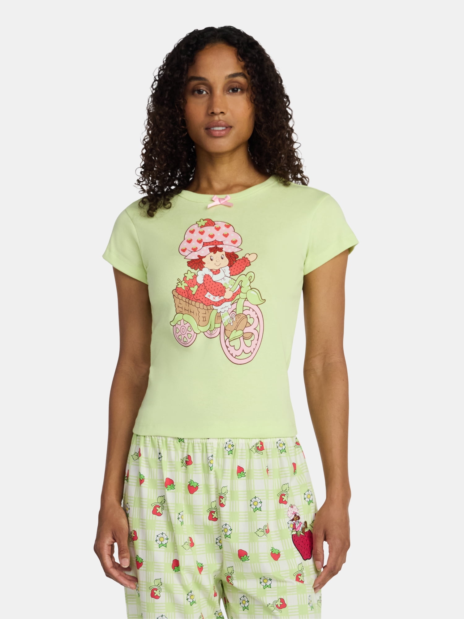 Strawberry Shortcake, Junior's Graphic T-Shirt, Strawberry Bike, Sizes XXS-XXL