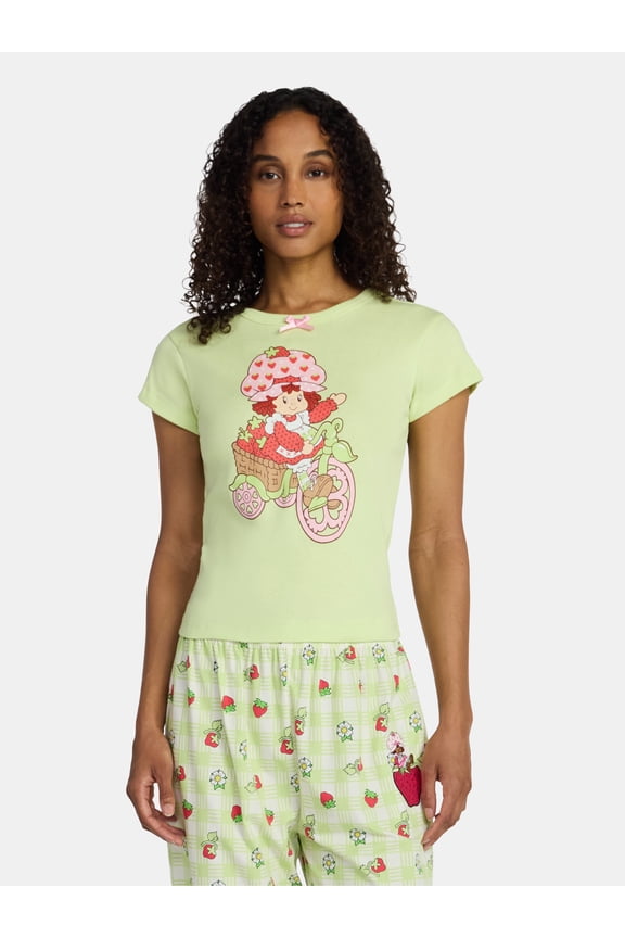 , Junior's Graphic T-Shirt, Strawberry Bike, Sizes XXS-XXL