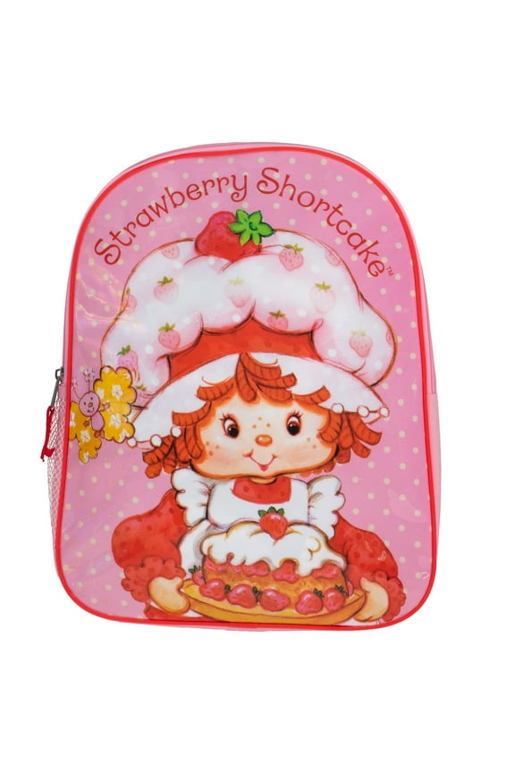Strawberry Shortcake Kids Backpack, 15" Elementary School Girls Book Bag with Padded Straps, Pink