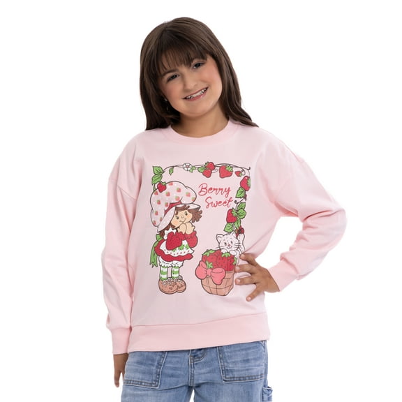 Strawberry Shortcake Kids Graphic Fleece Crewneck Sweatshirt, Sizes 4-18