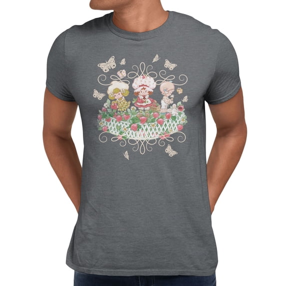 Strawberry Shortcake & Lemon Meringue Vintage Garden Besties Men's T Shirt (Heather Dark Grey, S-XXXL)