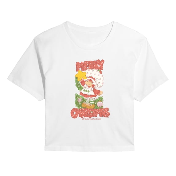 Strawberry Shortcake - Merry Christmas - Juniors Cropped Graphic T-Shirt