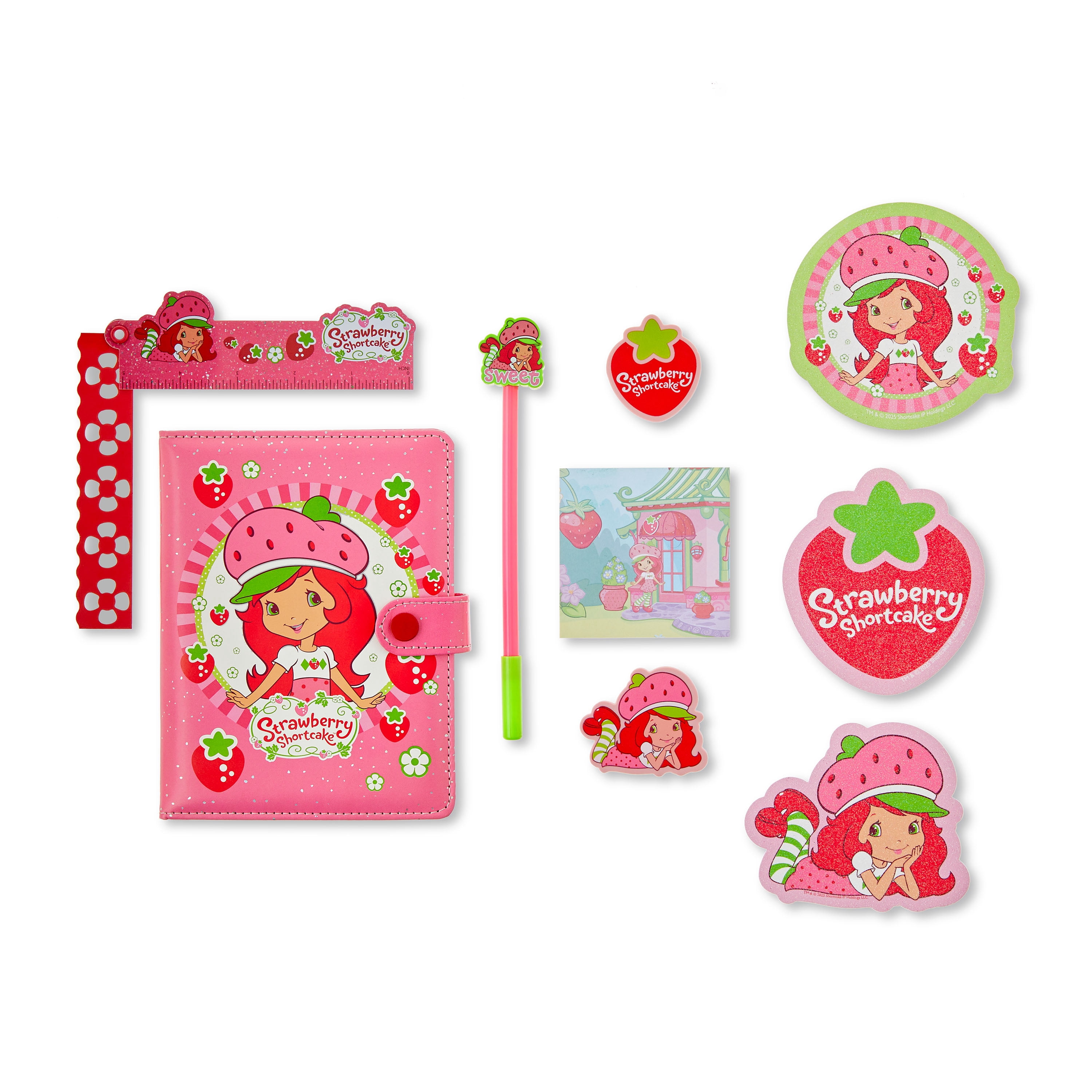 Strawberry Shortcake Pink Backpack Stationary Bundle, 9 