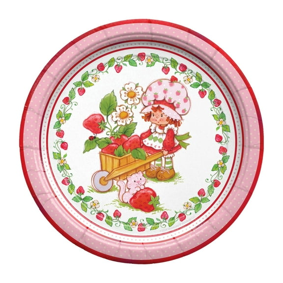 Strawberry Shortcake Plates 9in 16 Count - Strawberry Shortcake Birthday Supplies