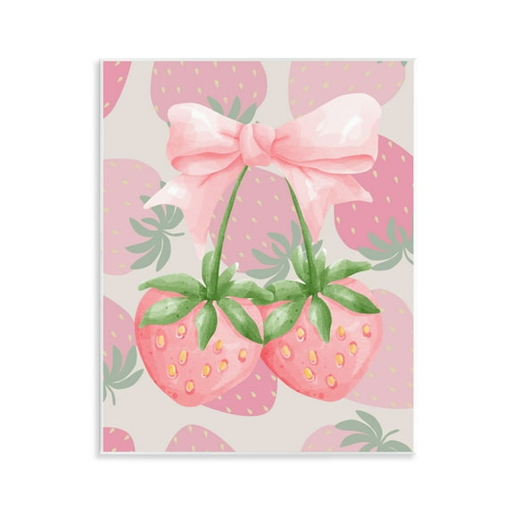 Stupell Industries Strawberry Shortcake Ribbon Wall Plaque Art, design by Jesse Keith