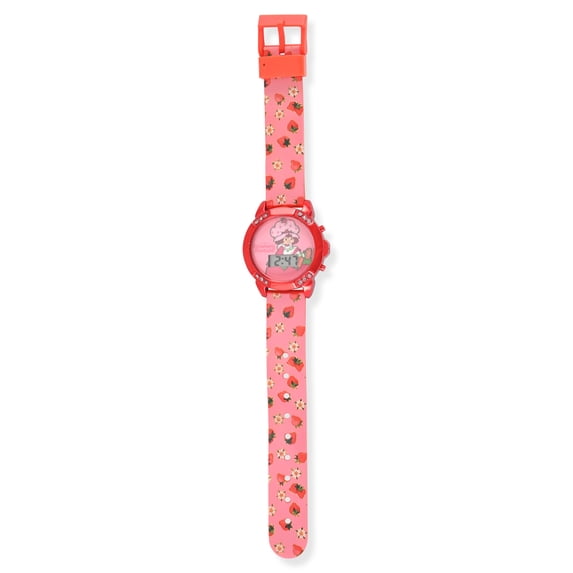 Strawberry Shortcake Female Child Pink LCD Watch, STR4032WM