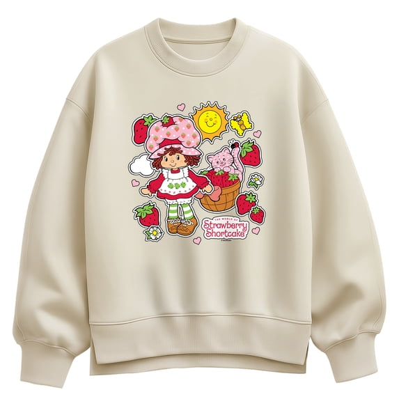 Strawberry Shortcake - Stickers Oversized Fleece Crew Sweatshirt
