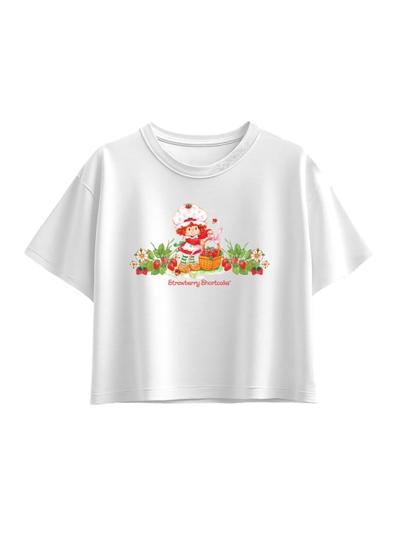 - Strawberry Patch Girls' Short Sleeve Boxy Graphic T-Shirt