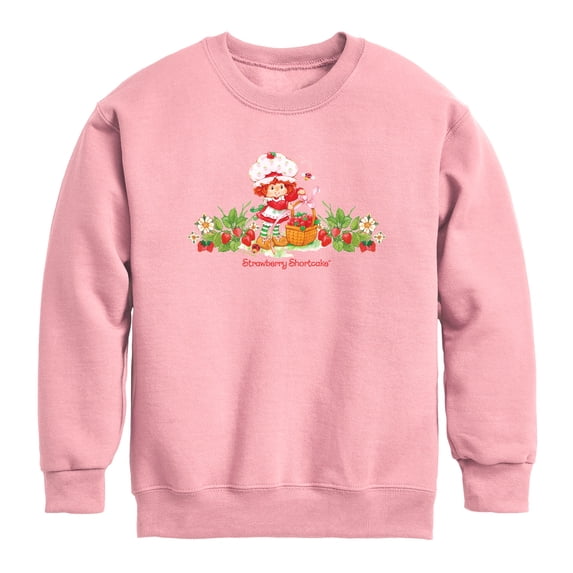 Strawberry Shortcake - Strawbs Horizontal Chest - Youth Girls Crew Fleece Sweatshirt