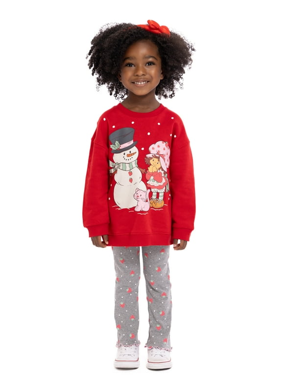 Strawberry Shortcake Toddler Girls Graphic Crewneck Sweatshirt and Flare Leggings Set, 2 Piece, Sizes 12M-5T