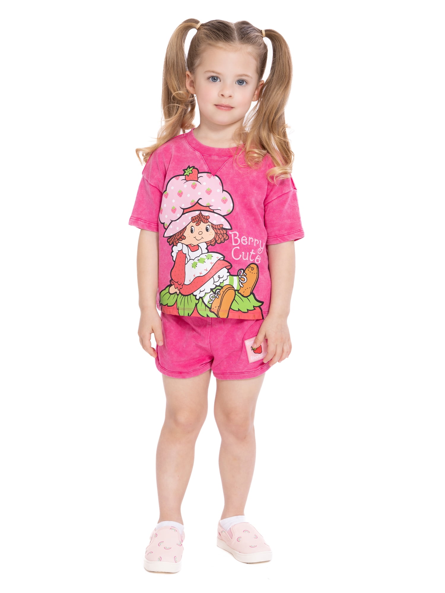 Strawberry Shortcake Toddler Girl s Short Sleeve Graphic T Shirt with Printed Pant Sizes 12M 5T