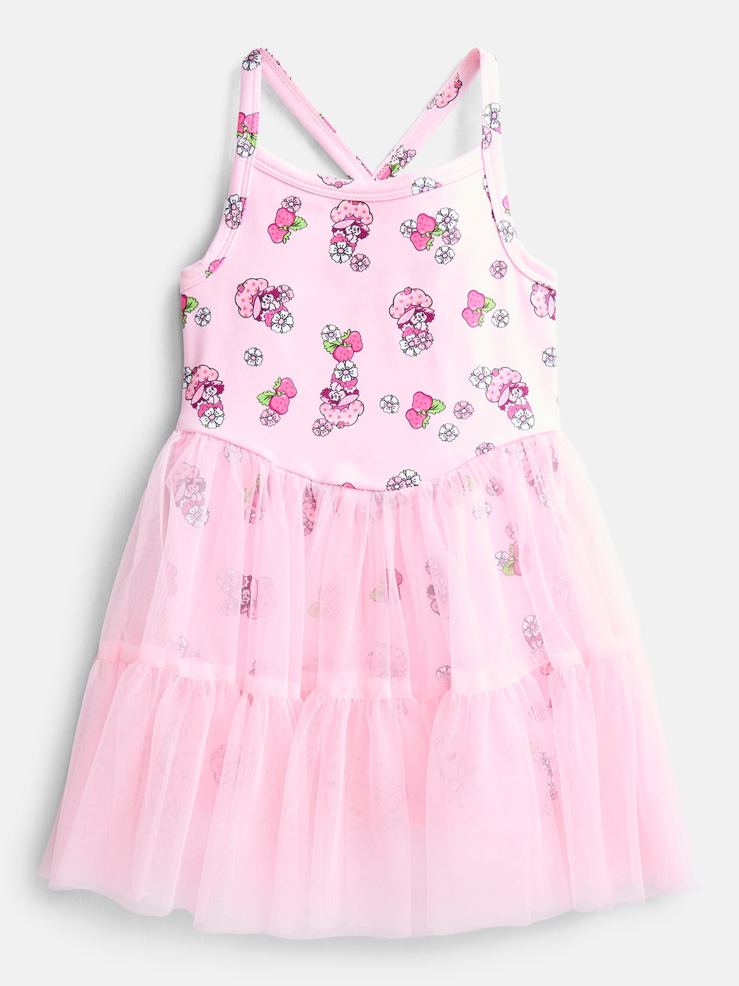 Strawberry Shortcake Toddler Girls' Sleeveless Romper with Tulle
