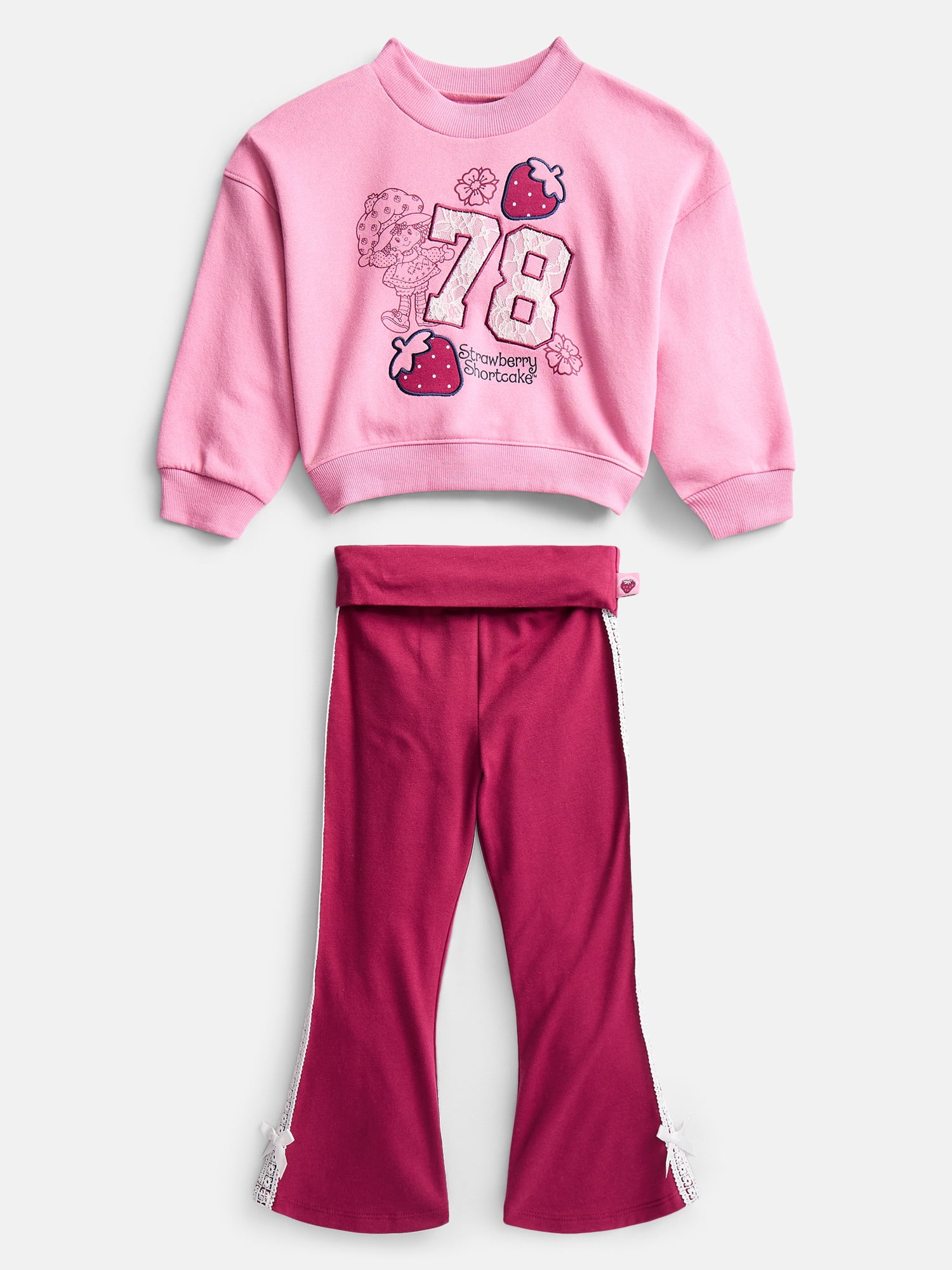 Strawberry Shortcake Toddler Girls Allover Print Top and Flared Leggings Set, 2-Piece, Sizes 12M-5T