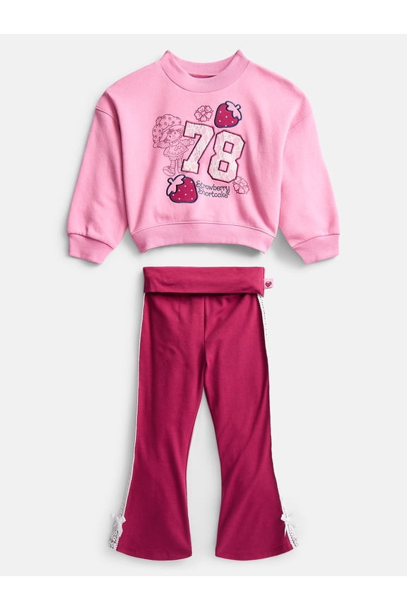 Strawberry Shortcake Toddler Girls Allover Print Top and Flared Leggings Set, 2-Piece, Sizes 12M-5T