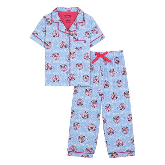 Strawberry Shortcake Toddler Girls Short Sleeve Button Front Top and Sleep Pants, 2-Piece, Sizes 12M-5T