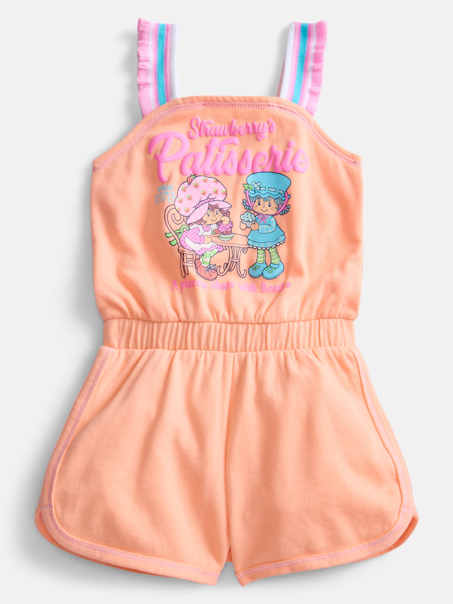 Strawberry Shortcake Toddler Girls Sleeveless Graphic Romper, Sizes 12M-5T