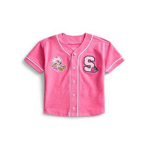 Toddler Button Down Baseball Jersey with Short Sleeves, Sizes 12M-5T