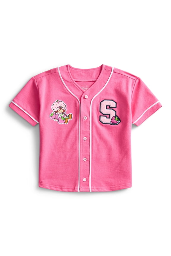 Toddler Button Down Baseball Jersey with Short Sleeves, Sizes 12M-5T