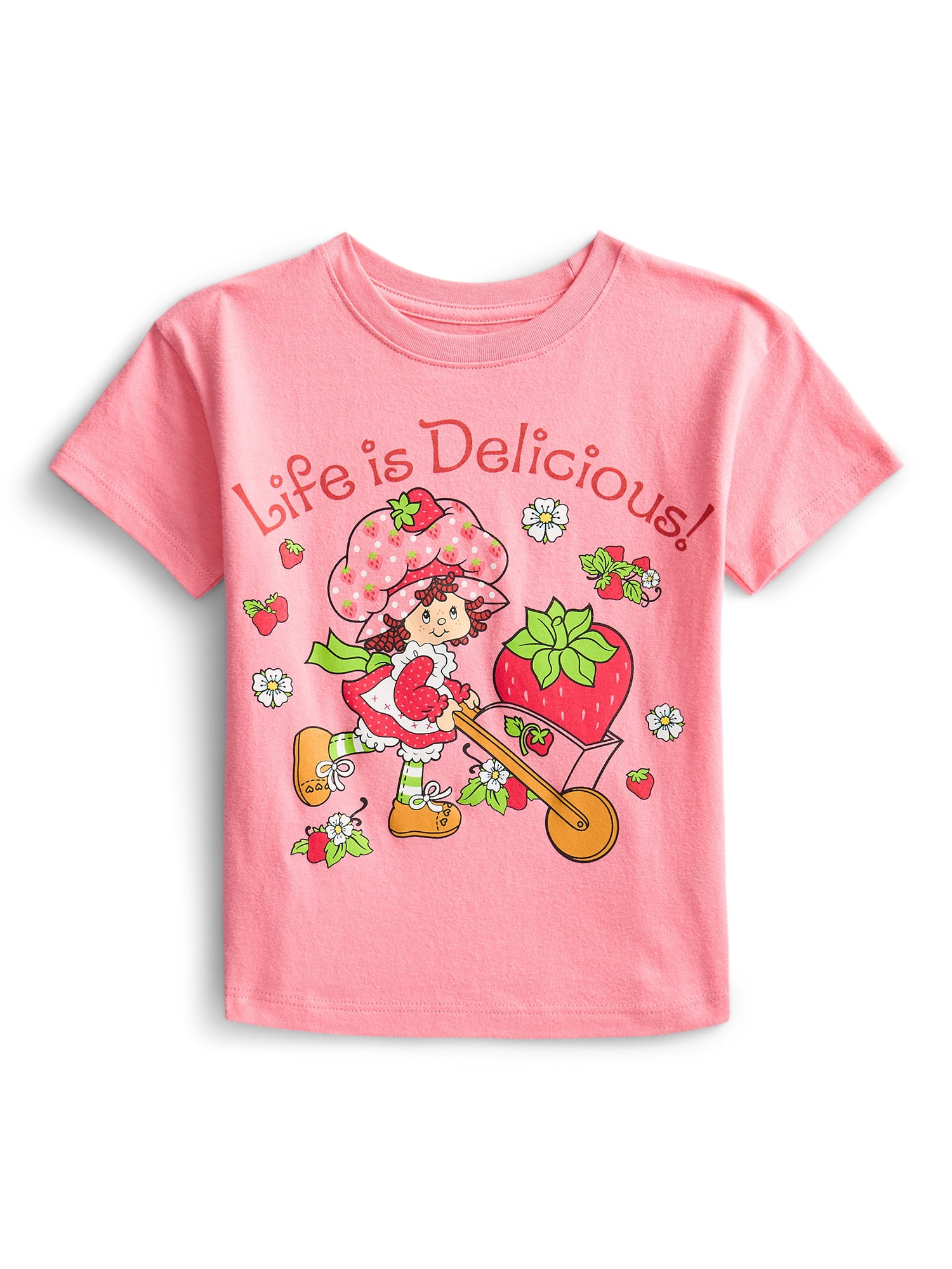 Strawberry Shortcake Toddler Graphic Crewneck Tee with Short Sleeves, Sizes 12M-5T