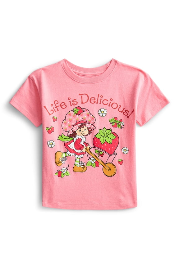 Strawberry Shortcake Toddler Graphic Crewneck Tee with Short Sleeves, Sizes 12M-5T