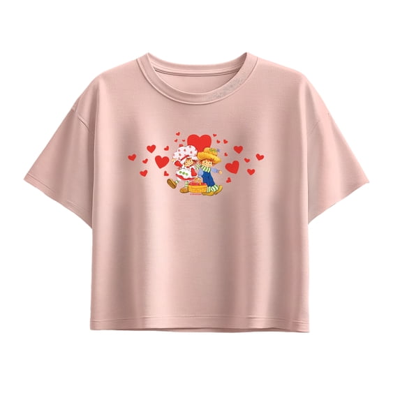 Strawberry Shortcake - Valentine Hearts Short Sleeve Boxy Graphic T-Shirt