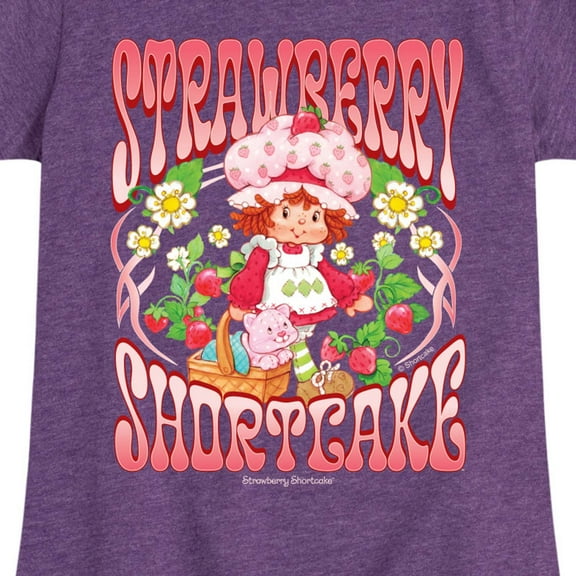 Strawberry Shortcake - Vintage Art Nouveau - Toddler And Youth Girls Fitted Short Sleeve Graphic T-Shirt