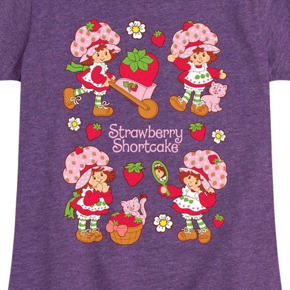 Strawberry Shortcake - Vintage Grid - Toddler And Youth Girls Fitted Short Sleeve Graphic T-Shirt