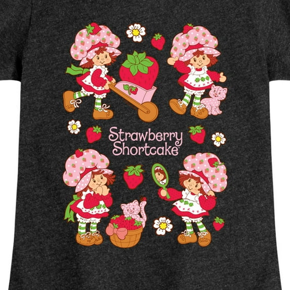 Strawberry Shortcake - Vintage Grid - Toddler And Youth Girls Fitted Short Sleeve Graphic T-Shirt