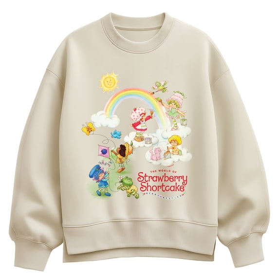 Strawberry Shortcake - Watercolor Oversized Fleece Crew Sweatshirt
