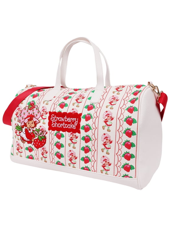 Weekender Duffel Bag, Vintage Travel Tote for Women, Pink Lace Print