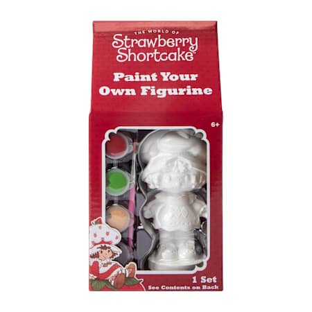 Strawberry Shortcake White Paint Your Own Figurine Kit with 4 Paints and 1 Brush, 1 Set