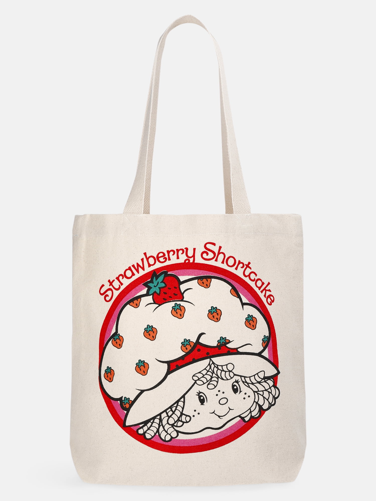 Strawberry Shortcake Women's 13.5" Tote Bag, Pink Natural Canvas