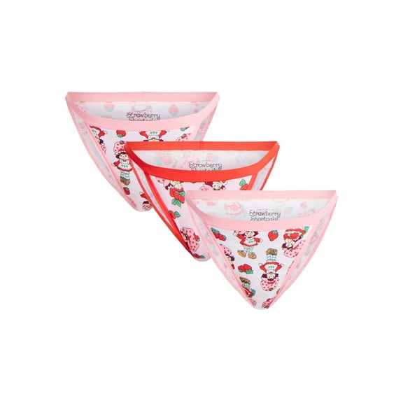 Strawberry Shortcake Women's Bikini Panties, 3-Pack, Sizes S-XXL