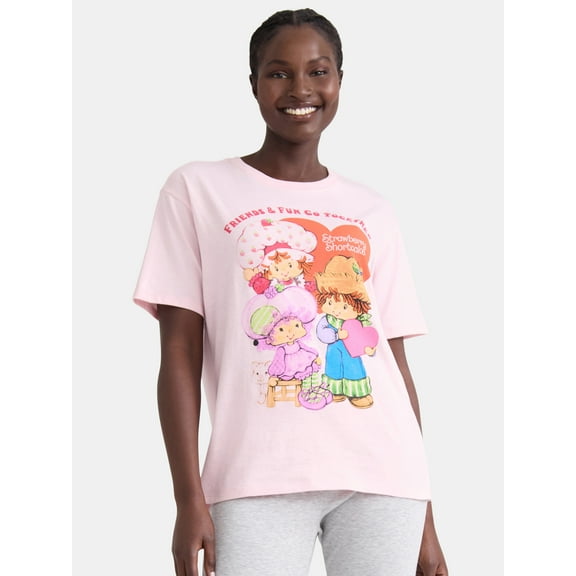 Strawberry Shortcake Women’s Friends and Fun Graphic Tee, Sizes XXS-XXL
