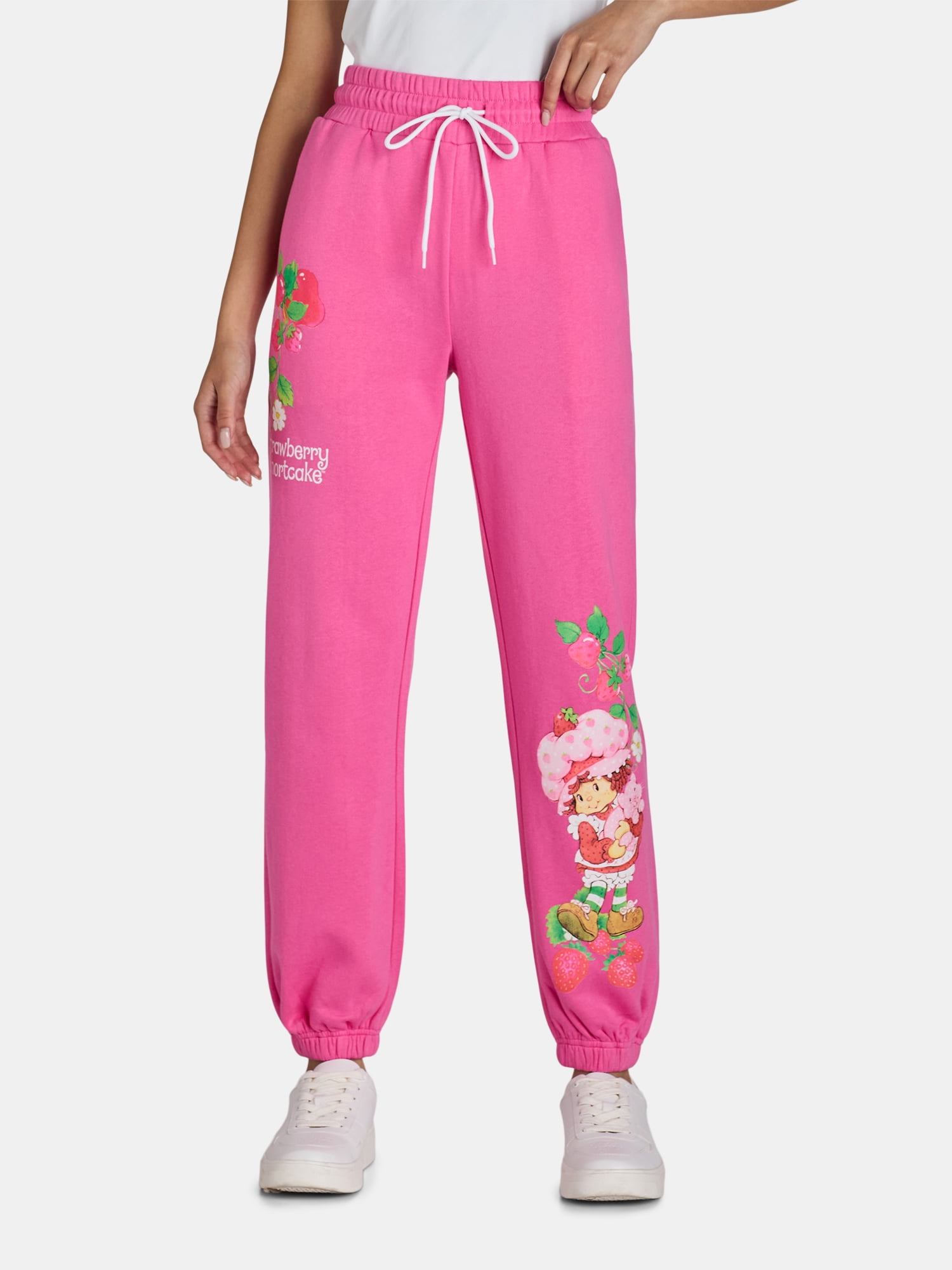 Strawberry Shortcake Women’s Graphic Cotton Jogger Pants, Sizes XXS-XXL